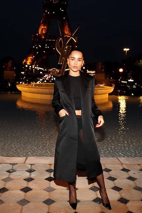 Zoë Kravitz Suits Up in Blazer for Saint Laurent Spring 2023 at 